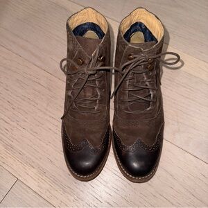 Sebago Dark Brown Suede Lace-Up Booties
